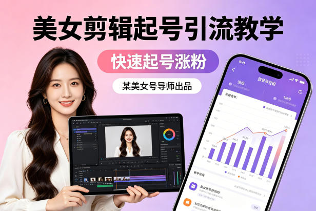 某美女号导师出品：美女剪辑起号引流教学，快速起号涨粉-网创项目总站