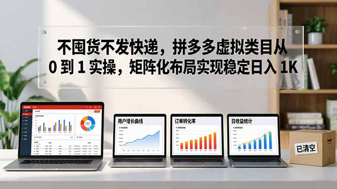 不囤货不发快递，拼多多虚拟类目从 0 到 1 实操，矩阵化布局实现稳定日入 1K-网创项目总站