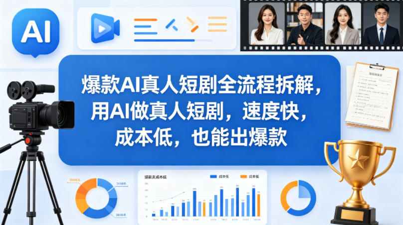 爆款AI真人短剧全流程拆解,用AI做真人短剧,速度快,成本低,也能出爆款-网创项目总站