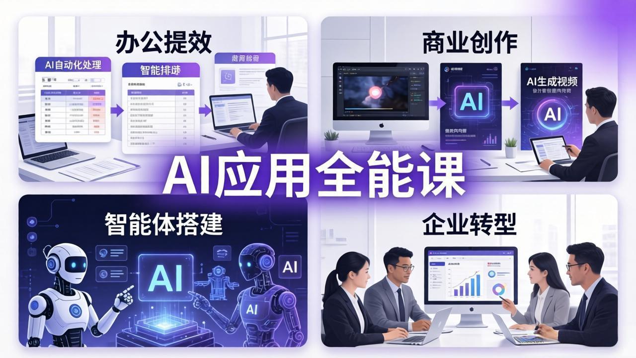 AIGC 应用师全能课-更新：办公提效、商业创作、智能体搭建、企业转型，一站式学会AI应用-网创项目总站