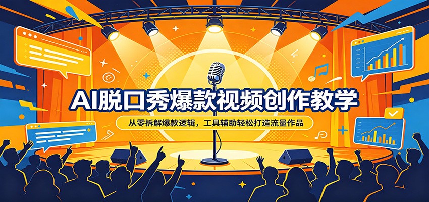 AI脱口秀爆款视频创作教学：从零拆解爆款逻辑，工具辅助轻松打造流量作品-网创项目总站