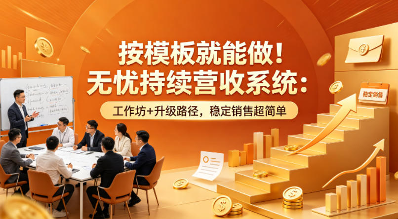 按模板就能做！无忧持续营收系统：工作坊+升级路径，稳定销售超简单【原创双语字幕】-网创项目总站