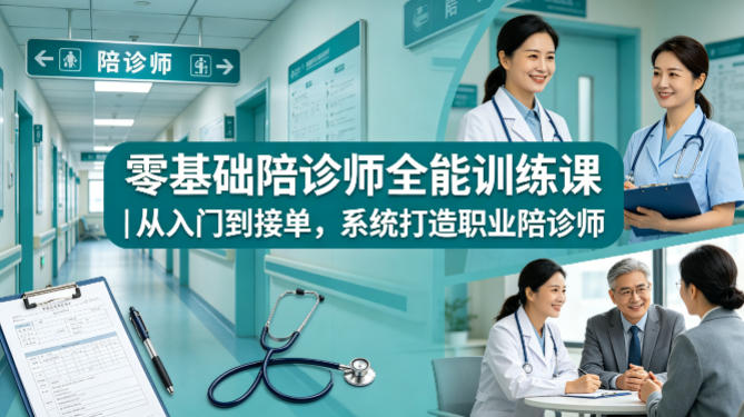 零基础陪诊师全能训练课｜从入门到接单，系统打造职业陪诊师-网创项目总站
