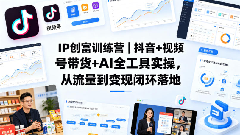 IP创富训练营｜抖音+视频号带货+AI全工具实操，从流量到变现闭环落地-网创项目总站