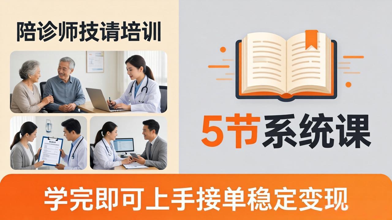 想做陪诊师不知从何下手？5节系统课教你掌握核心技能，学完即可上手接单稳定变现-网创项目总站