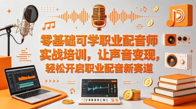 零基础可学职业配音师实战培训，让声音变现，轻松开启职业配音新赛道-网创项目总站