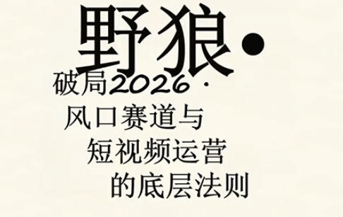 野狼团队·多平台实操运营课，覆盖AI口播、服装、好物、漫剪等热门玩法(更新4月)-网创项目总站