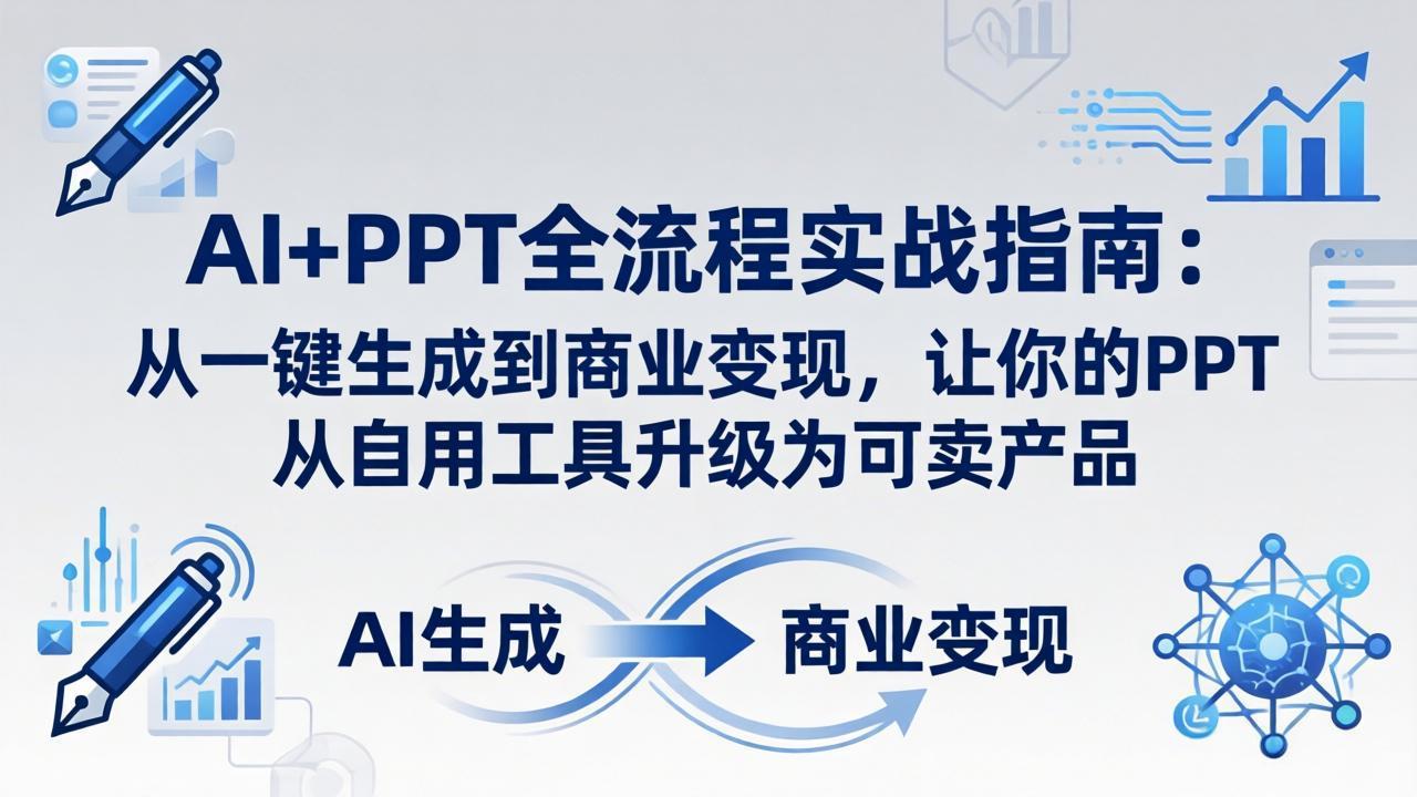 AI+PPT全流程实战指南-更新4月21：从一键生成到商业变现，让你的PPT从自用工具升级为可卖产品-网创项目总站