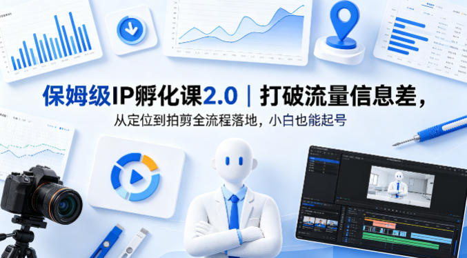 保姆级IP孵化课2.0｜打破流量信息差，从定位到拍剪全流程落地，小白也能起号-网创项目总站