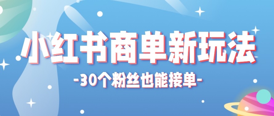 合新手小白操作的小红书商单新玩法，低粉丝也能接单，一个月接三单赚了150+！-网创项目总站