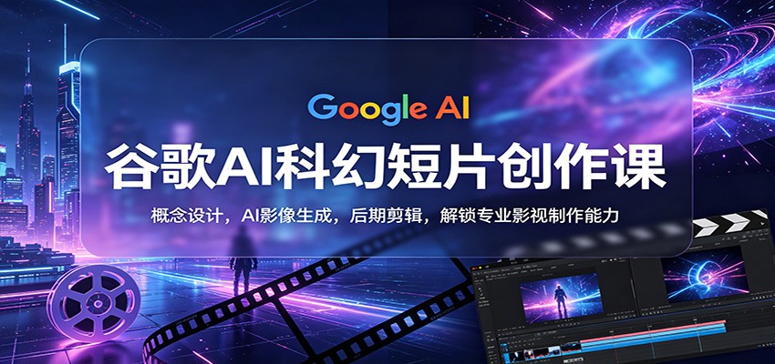 谷歌AI科幻短片创作课：概念设计，AI影像生成，后期剪辑，解锁专业影视制作能力-网创项目总站