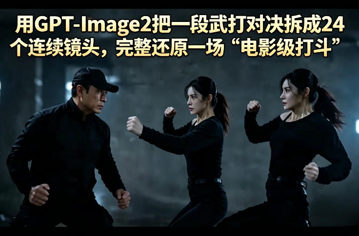 用GPT-Image2把一段武打对决拆成24个连续镜头，完整还原一场“电影级打斗”-网创项目总站