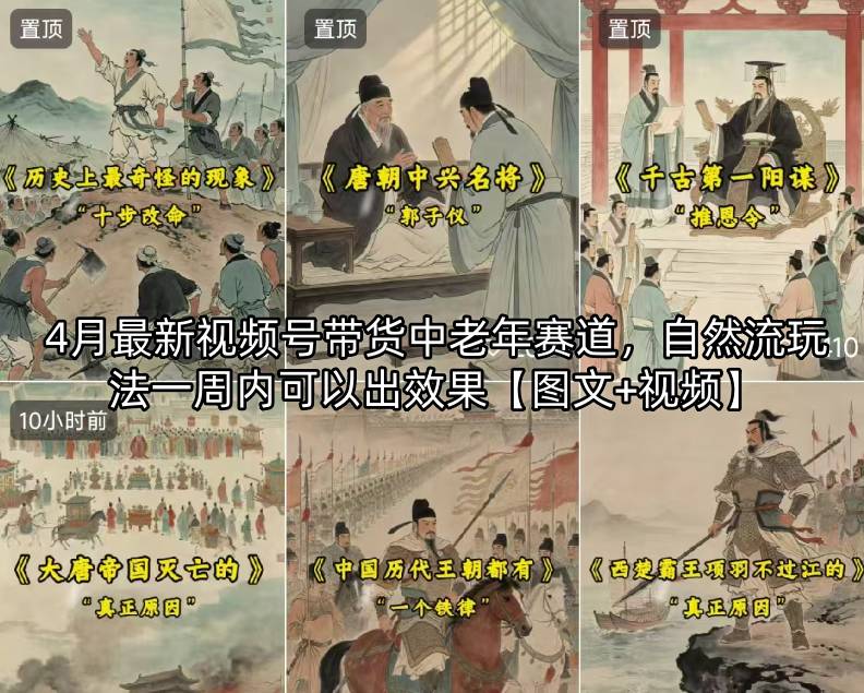 4月最新视频号带货中老年赛道，自然流玩法一周内可以出效果【图文+视频】-网创项目总站