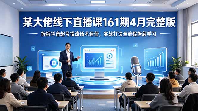某大佬线下直播课161期4月完整版，拆解抖音起号投流话术运营，实战打法全流程拆解学习-网创项目总站