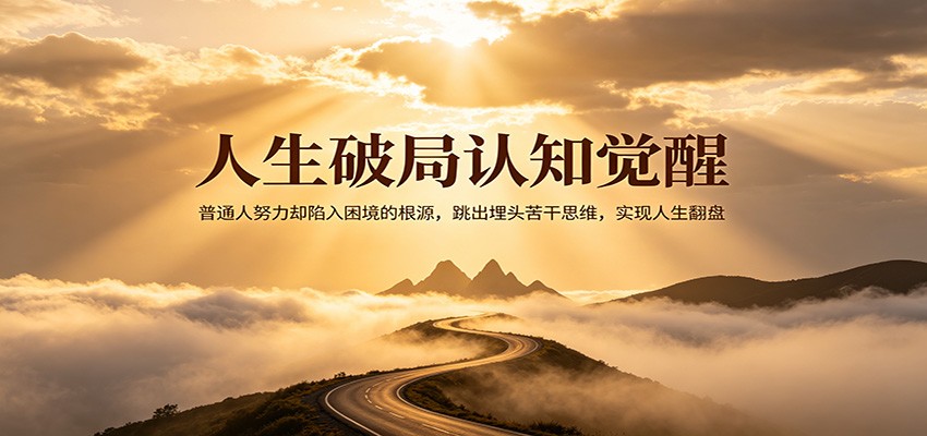 人生破局认知觉醒，普通人努力却陷入困境的根源，跳出埋头苦干思维，实现人生翻盘-网创项目总站