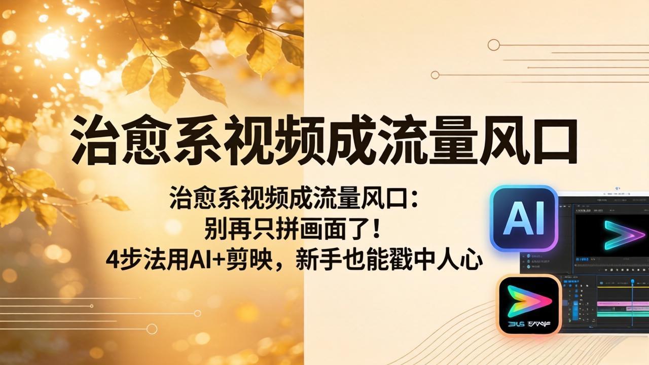 治愈系视频成流量风口：别再只拼画面了！4步法用AI+剪映，新手也能戳中人心-网创项目总站