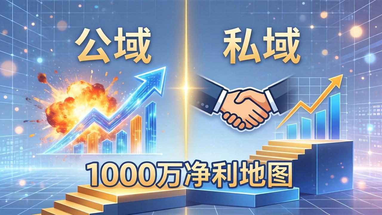 公域玩命出爆款，私域悄悄做成交：这套AI内训课，2026给你打通1000万净利的地图-网创项目总站