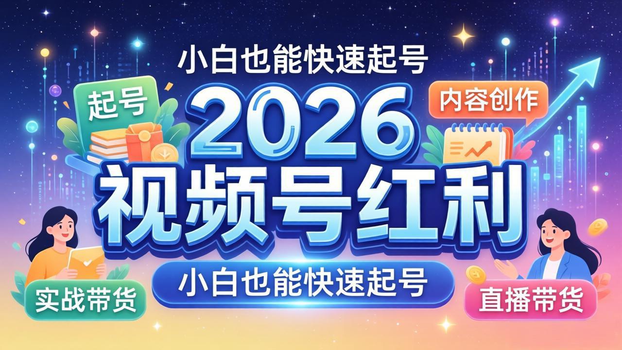2026视频号红利实战营，大佬亲授起号、内容、直播、IP、投流、私域、矩阵全套落地打法-网创项目总站