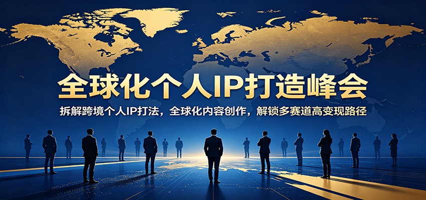 全球化个人IP打造峰会：拆解跨境个人IP打法，全球化内容创作，解锁多赛道高变现路径-网创项目总站