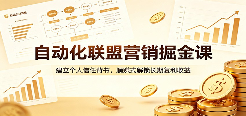 自动化联盟营销掘金课：建立个人信任背书，躺赚式解锁长期复利收益-网创项目总站