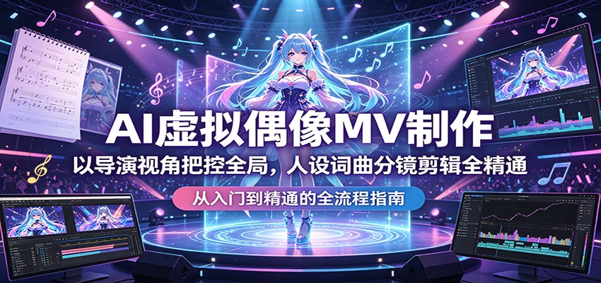 AI虚拟偶像MV制作：以导演视角把控全局，人设词曲分镜剪辑全精通-网创项目总站