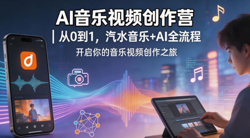 AI音乐视频创作营｜从0到1，汽水音乐+AI全流程，开启你的音乐视频创作之旅-网创项目总站