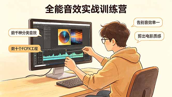 全能音效实战训练营：数千种分类音效+数十个FCPX工程，告别音效单一，剪出电影质感-网创项目总站
