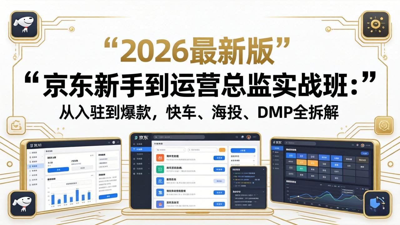 京东新手到运营总监实战班：从入驻到爆款，快车、海投、DMP全拆解，2026最新版-网创项目总站