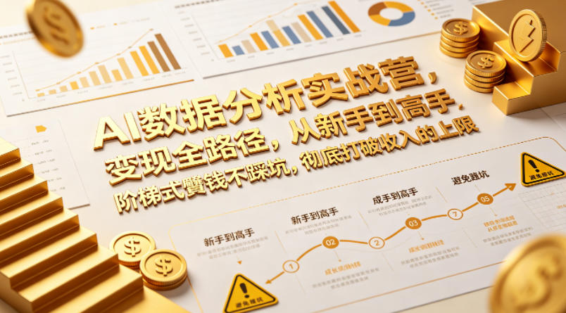 AI数据分析实战营，变现全路径，从新手到高手，阶梯式賺钱不踩坑，彻底打破收入的上限-网创项目总站