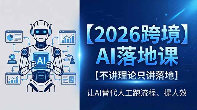 2026跨境AI落地课，不讲理论只讲落地，让AI替代人工跑流程、提人效-网创项目总站