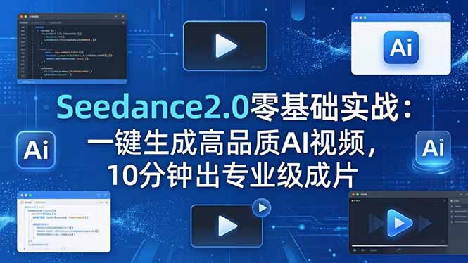 Seedance2.0零基础实战：一键生成高品质AI视频，10分钟出专业级成片-网创项目总站