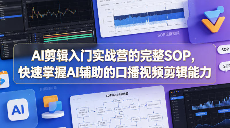 AI剪辑入门实战营的完整SOP，快速掌握AI辅助的口播视频剪辑能力-网创项目总站