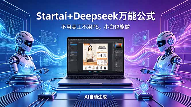 AI自动做电商详情页：Startai+Deepseek万能公式，不用美工不用PS，小白也能做-网创项目总站