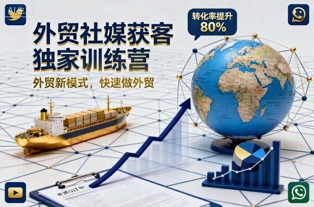 外贸社媒获客独家训练营，外贸新模式，快速做外贸(更新26年4月)-网创项目总站