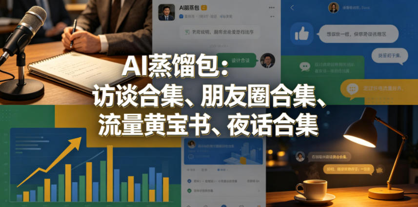 AI蒸馏包：访谈合集、朋友圈合集、流量黄宝书、夜话合集【文档】-网创项目总站