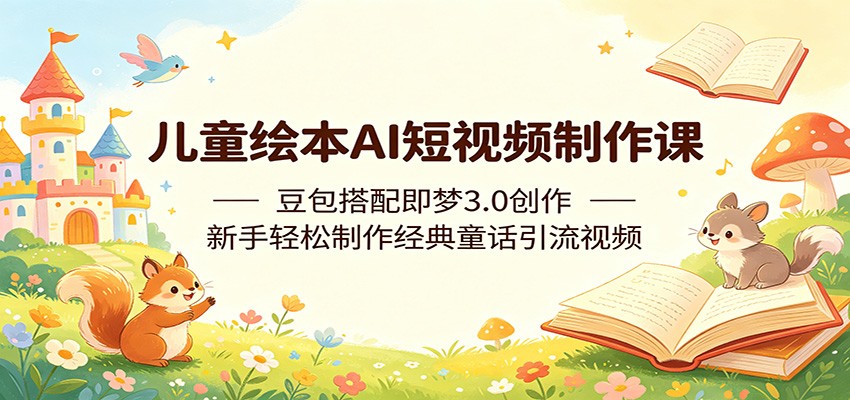 儿童绘本AI短视频制作课：豆包搭配即梦3.0创作，新手轻松制作经典童话引流视频-网创项目总站
