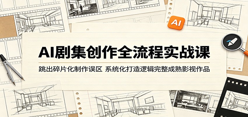 AI剧集创作全流程实战课：跳出碎片化制作误区，系统化打造逻辑完整成熟影视作品-网创项目总站