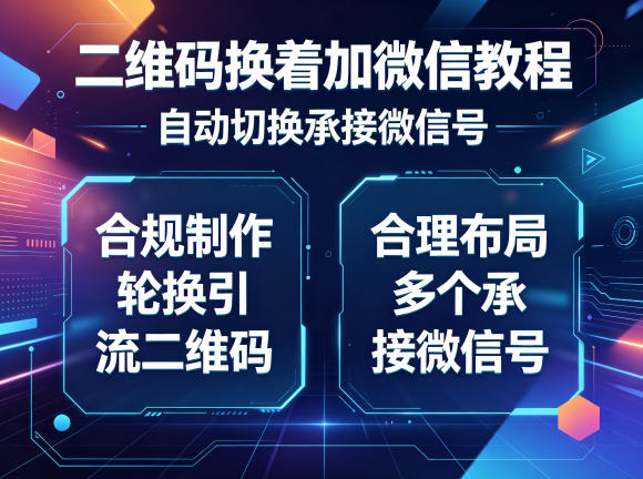 二维码换着加微信教程，自动切换承接微信号，合规制作轮换引流二维码，合理布局多个承接微信号-网创项目总站