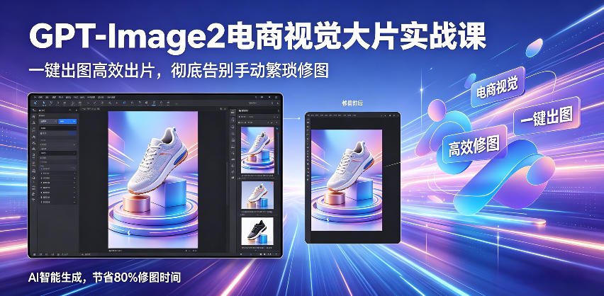 GPT-Image2电商视觉大片实战课，一键出图高效出片，彻底告别手动繁琐修图-网创项目总站