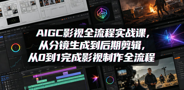 AIGC影视全流程实战课，从分镜生成到后期剪辑，从0到1完成影视制作全流程-网创项目总站