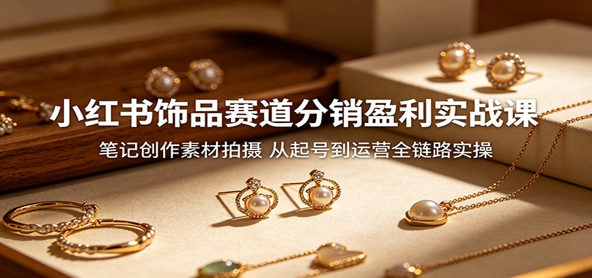小红书饰品赛道分销盈利实战课：笔记创作素材拍摄，从起号到运营全链路实操-网创项目总站