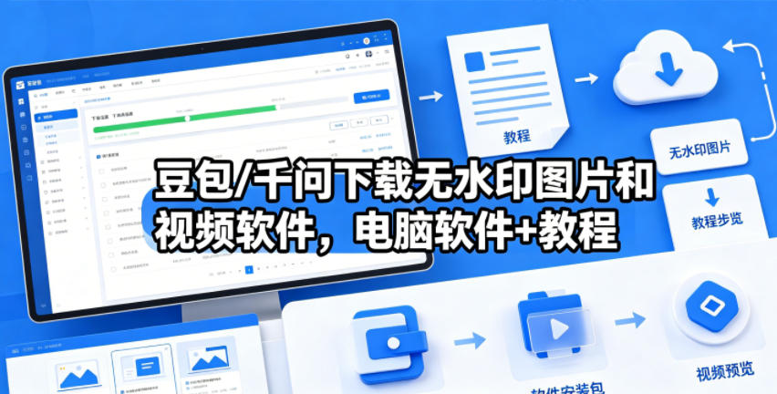 豆包/千问下载无水印图片和视频软件，电脑软件+教程-网创项目总站