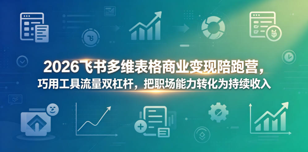 2026飞书多维表格商业变现陪跑营，巧用工具流量双杠杆，把职场能力转化为持续收入-网创项目总站