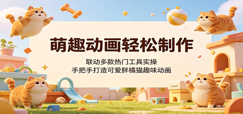 萌趣动画轻松制作，联动多款热门工具实操，手把手打造可爱胖橘猫趣味动画-网创项目总站