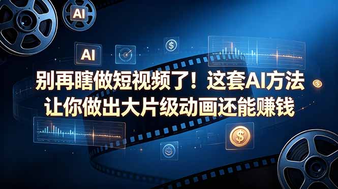 别再瞎做短视频了！这套 AI 方法让你做出大片级动画还能赚钱【原创双语字幕】-网创项目总站