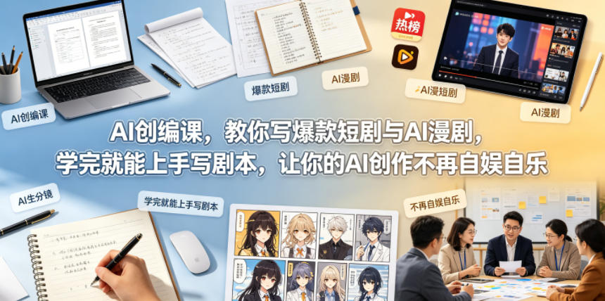 AI创编课，教你写爆款短剧与AI漫剧，学完就能上手写剧本，让你的AI创作不再自娱自乐(更新0521)-网创项目总站