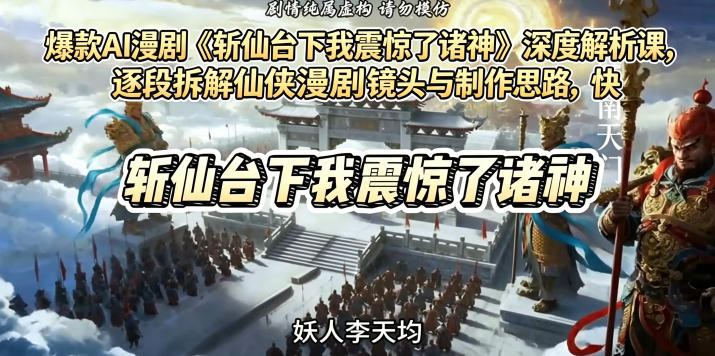 爆款AI漫剧《斩仙台下我震惊了诸神》深度解析课，逐段拆解仙侠漫剧镜头与制作思路，快速复刻爆款创作模式-网创项目总站