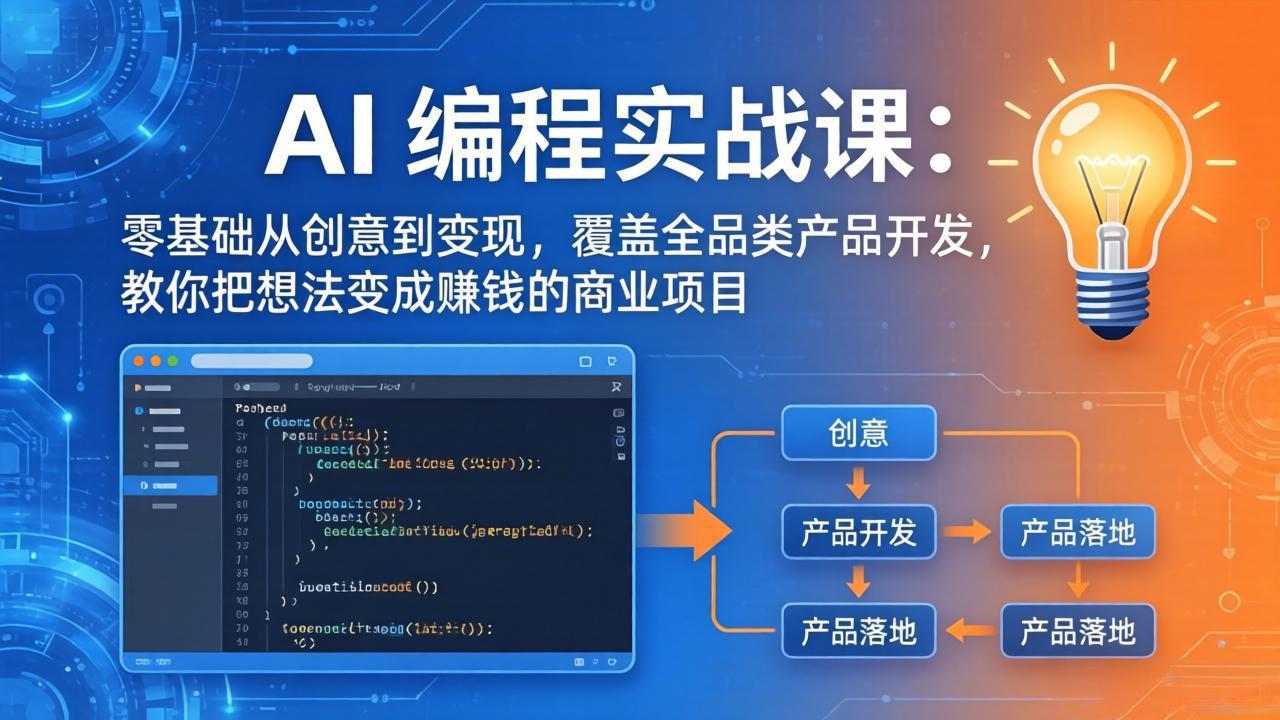 AI编程实战课-第三期-5月更新：零基础从创意到变现，覆盖全品类产品开发，把想法变成赚钱项目-网创项目总站