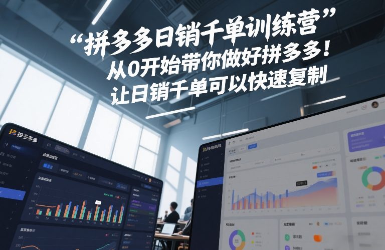 拼多多日销千单训练营，从0开始带你做好拼多多，让日销千单可以快速复制(更新26年5月)-网创项目总站