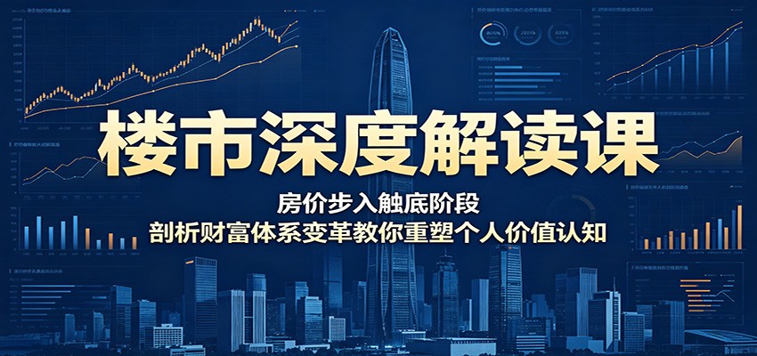 楼市深度解读课：房价步入触底阶段，剖析财富体系变革教你重塑个人价值认知-网创项目总站